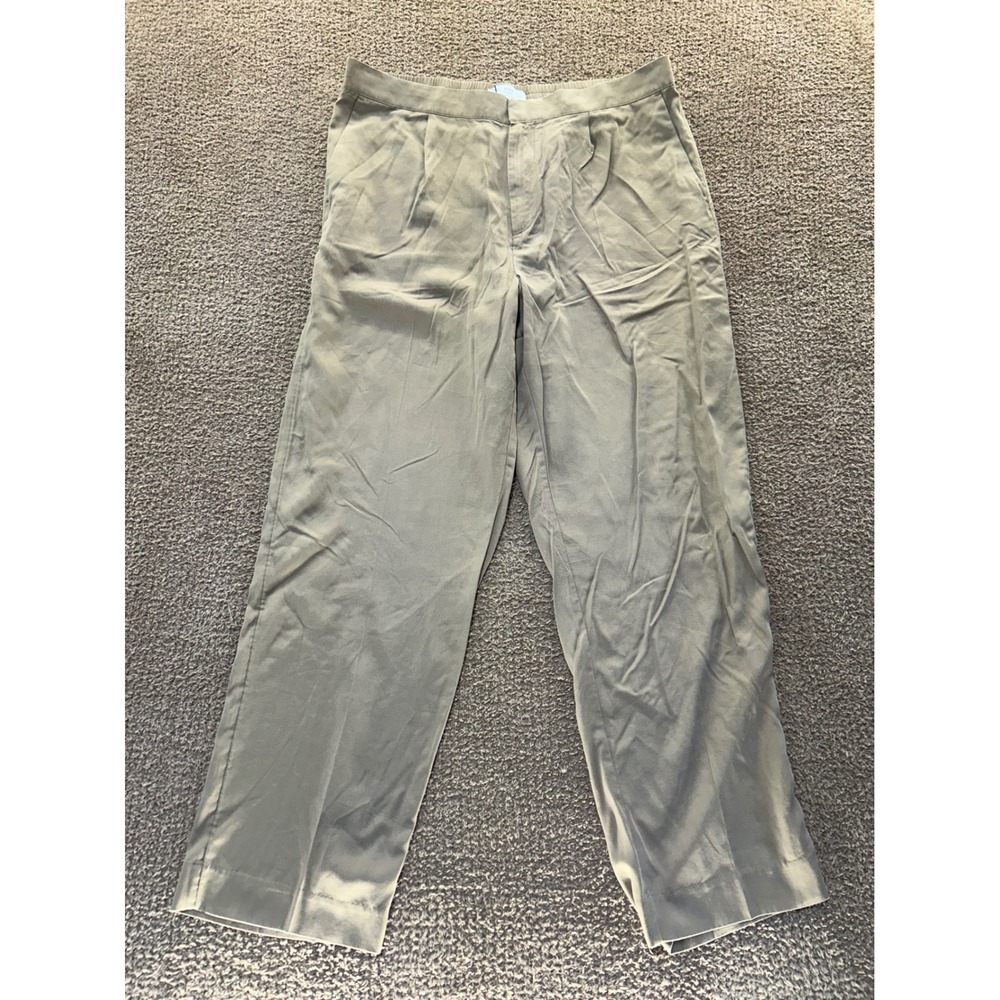 Primark Kem Mens Large Brown 100% Lyocell Pleated Elastic Waist Trousers New